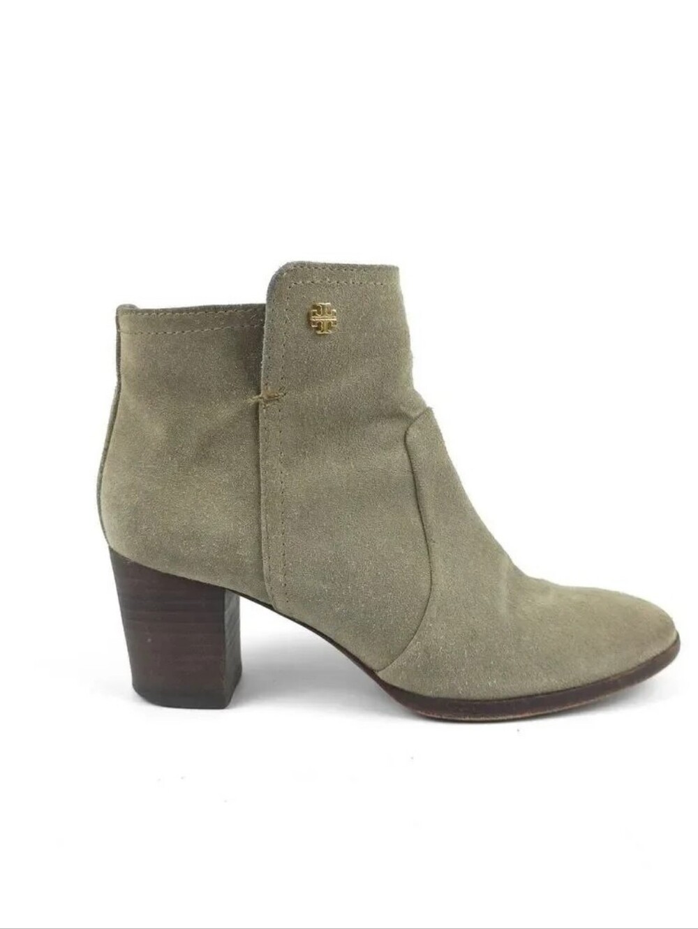 TORY BURCH Sabe Suede Ankle Bootie Taupe Size 6 1/2